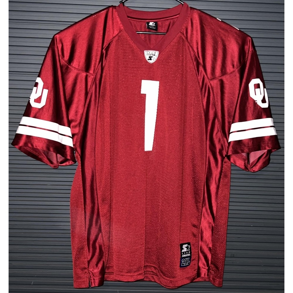 Oklahoma Sooners Jersey Mens 2XL Red NCAA Football Starter Number 1 OU